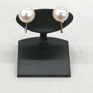 K14WGイヤリング　白石付き|-