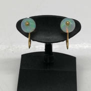 K18オーロラ石付イヤリング|-