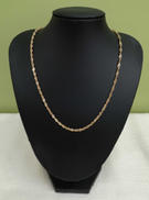 K18ねじれチェーンネックレス|宝石無しネックレス