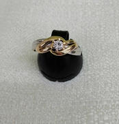 K18・PT900石付きコンビリング|宝石付きリング