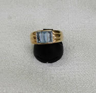 K18水色石付きリング|宝石付きリング