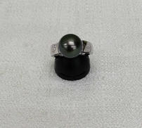 PT900パール付きリング|宝石付きリング