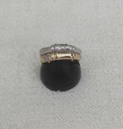 K18PT900石付きコンビリング|宝石付きリング