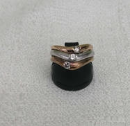 K18PT900石付きコンビリング|宝石付きリング