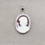 18K WG|カメオネックレストップ