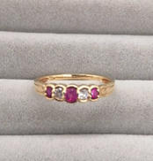 K18石付きリング|なし