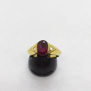 K18赤色石付きリング|K18