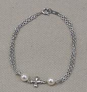 白玉2個付きブレスレット|不明