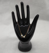 白玉付ブレスレット|K18YG