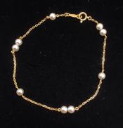 K18白玉付ブレスレット|K18