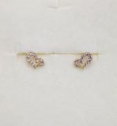 10K透明石付きピアス|10K  キャッチK18