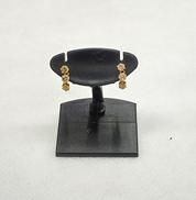 三連透明石付ピアス|K18