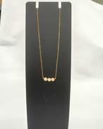 三連透明石付ネックレス|K18