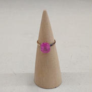 ピンク石付リング|K18YG