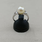 白玉付きリング|WG K14