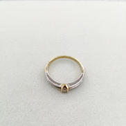 透明石付きコンビリング|K18PT900