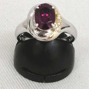 PT900、K18リング|宝石付きリング