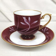 ベネチアンレッド・ペア碗皿|香蘭社