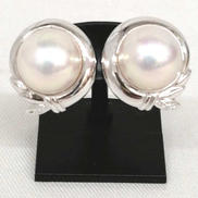 K14WGイヤリング|宝石付きイヤリング