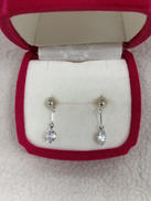 K14WG|透明石付きピアス