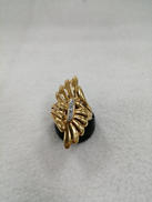 リング （フェザー）透石×3|K18　PT900