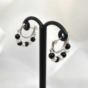 ピアス白黒石付き|K14WG