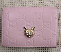 グッチシマ キャットヘッド二つ折り財布|GUCCI