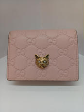 アニマリエ キャットヘッド シマ 二つ折り財布|GUCCI