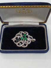 PT900ダイアモンド付ブローチ|PT900