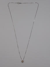 K14WGダイヤ付きネックレス|K14WG