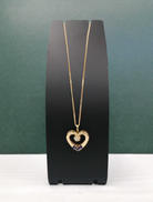 ﾊｰﾄﾓﾁｰﾌﾈｯｸﾚｽ(白色青色石付き)|K18