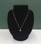 緑色石付きネックレス|K18