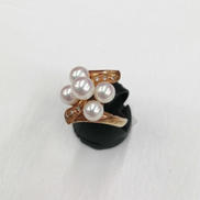 白玉付きリング|K18