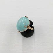 水色石付きリング|K18