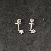 K14WG石付きピアス|