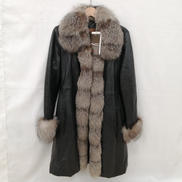 ファートリミングレザーコート|BALMAIN