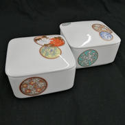 寿赤絵 蓋物 ペアセット|深川製磁