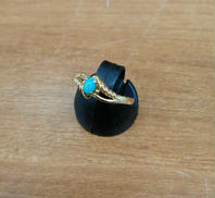 K18YGリング 12号|青色石付き