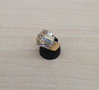 K18YGリング 12号|透明石付 1.50刻印