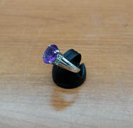 PT850リング 11.5号|紫色 透明石付 198D012刻印有