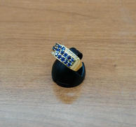 K18YGリング　11号|青色透明石付き S100 D07刻印有