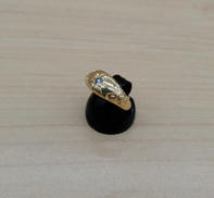 K18YGリング 11.5号|透明石付 0.10刻印