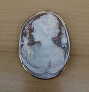 K18YG枠カメオ|ブローチORトップ