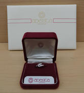 PT900リング 12号|透明石付ダイヤ鑑定書付き(08CM441).20.11刻印あ