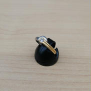 K18YG PT900 コンビリング|透明石付き 0.10刻印