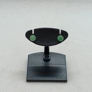 K18YGピアス|緑色石付き