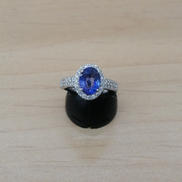 PT900リング|透明 紫色石付き 1.66 D0.87刻印有