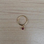 K18YGトップ|赤色石付