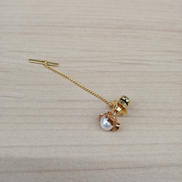 K18YGタイピン|白丸玉石付