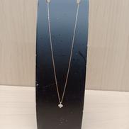 K18YGネックレス　38CM|透明石付 0.03刻印有